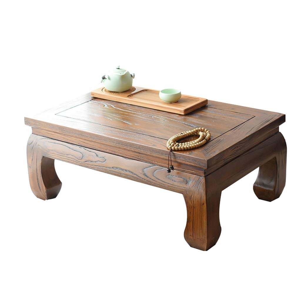 Table basse en bois massif marron pour le salon et le balcon