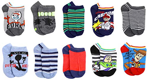 Toy Story No Show Socks - Toy Story Socks: Buzz Lightyear, Woody, Forky, Jessie, Duke Caboom - Kids 10-Pairs of Socks Set (Toy Story, Small - Kids Shoe Size 7-10)