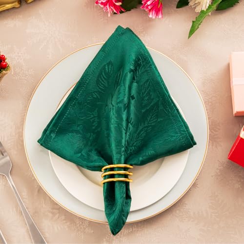 Servilletas de tela verdes jacquard set de 12 17x17 in miniatura 6