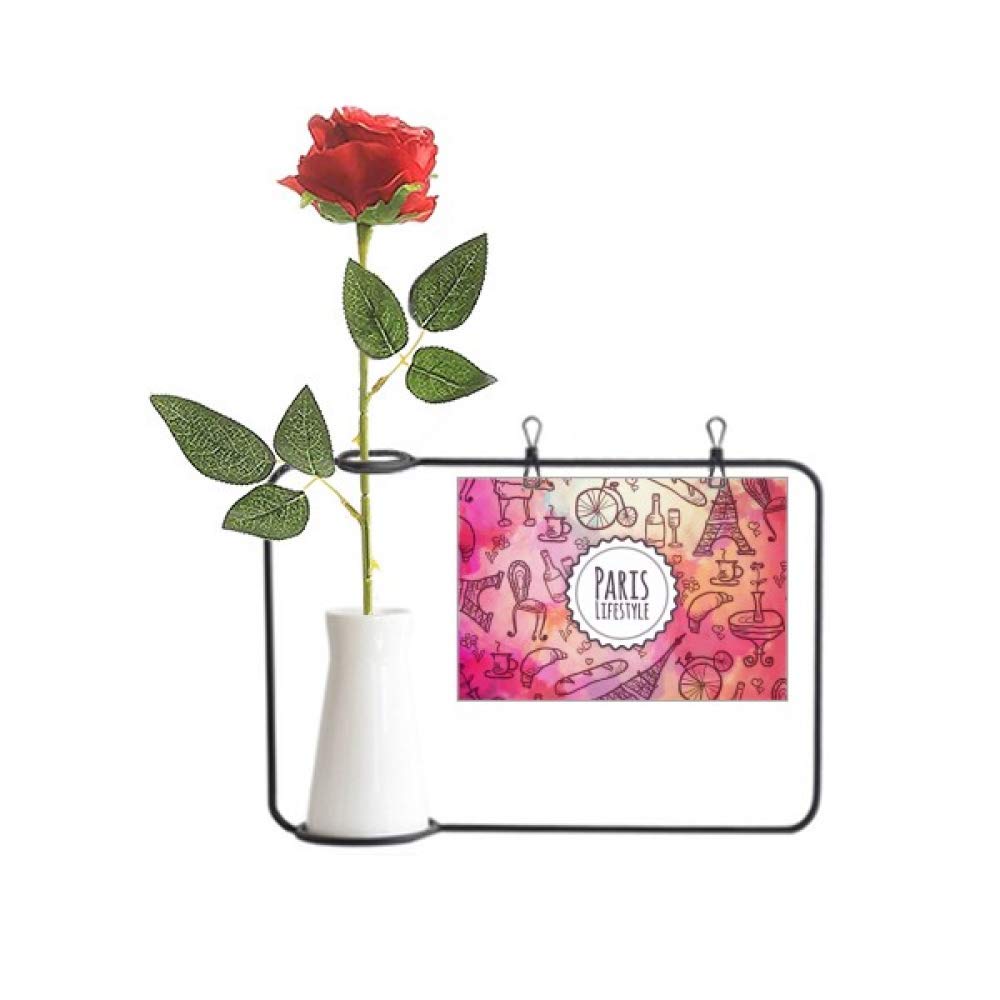 Fleur artificielle à suspendre vase bouteille cadeau idéal Love Paris