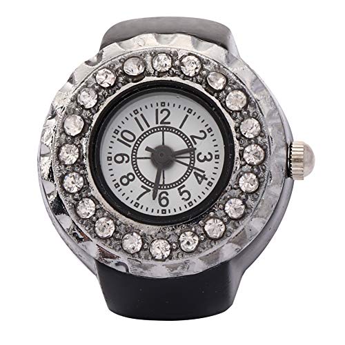 Montre Femme Strass - Cadran Beige, Bracelet Noir, Neuve Sans étiquette