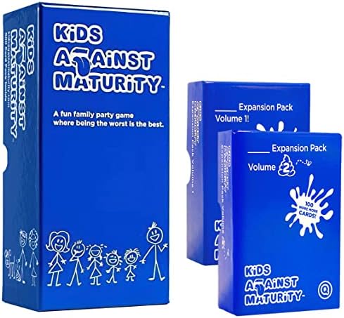 Kids Against Maturity: Card Game for Kids and Families, Super Fun Hilarious for Family Party Game Night, Combo Pack with Expansion #1 and #2