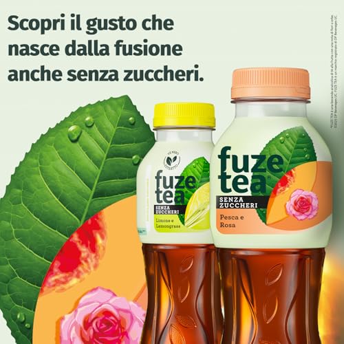 Fuze Tea, Bevanda Rinfrescante Analcolica di Té al Gusto Pesca e Rosa, Senza Zuccheri - 6 Bottiglie da 1.25 ml - Immagine 3
