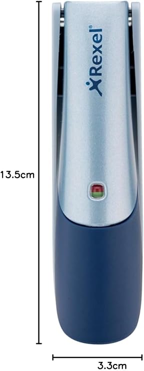Rexel Gazelle Half Strip Stapler, 25 Sheet Capacity, Plastic Body, Blue and Silver, 2100011