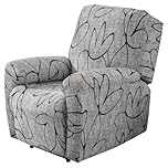 LYIYEYAN Recliner Chair Cover, Anti Scratch Lazy Boy Recliner Cover, Stretching Printed Sofa Slipcovers with Pockets, Elastic Bottom Couch Cover Slipcover for Protection, Machine Washable (Style 1)
