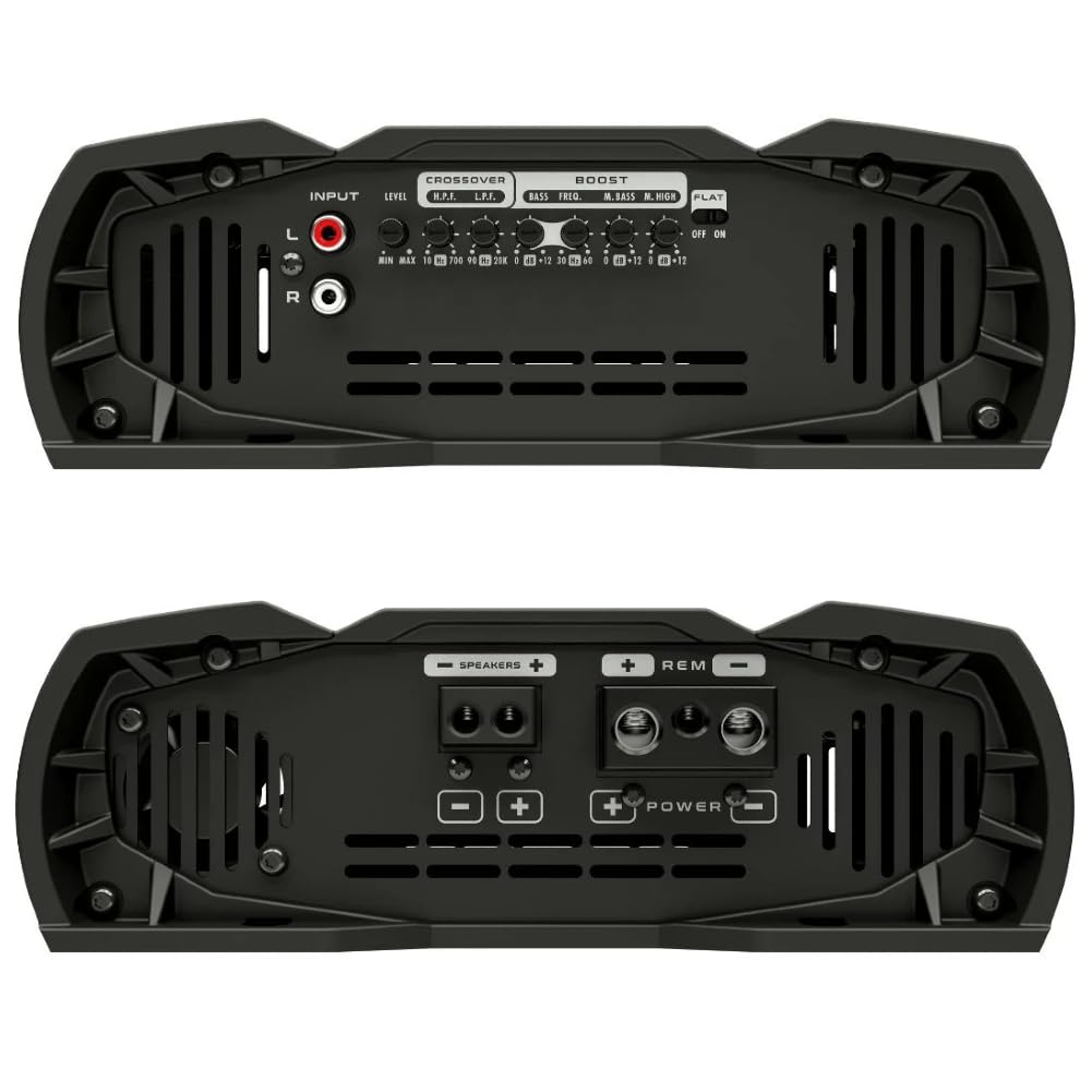 KIT SET PER STETSON BRAVO ATTACK 3000 amplificatore digitale, monofonico, 1 canale, full range, 3000 watt rms a 1 ohm, bass boost 0-12 dB, per auto, 1 pezzo