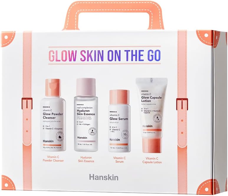Kit de cuidados faciais Hanskin Glow On The Go com 4 itens