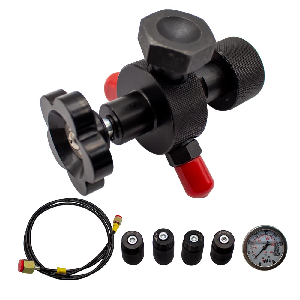 Toplionace 0-25 MPA Manometer Test Kit, Hydraulik Akkumulator Stickstofffüllung Füllgas Ventil Manometer Set mit Multi Typ Adaptern (A)