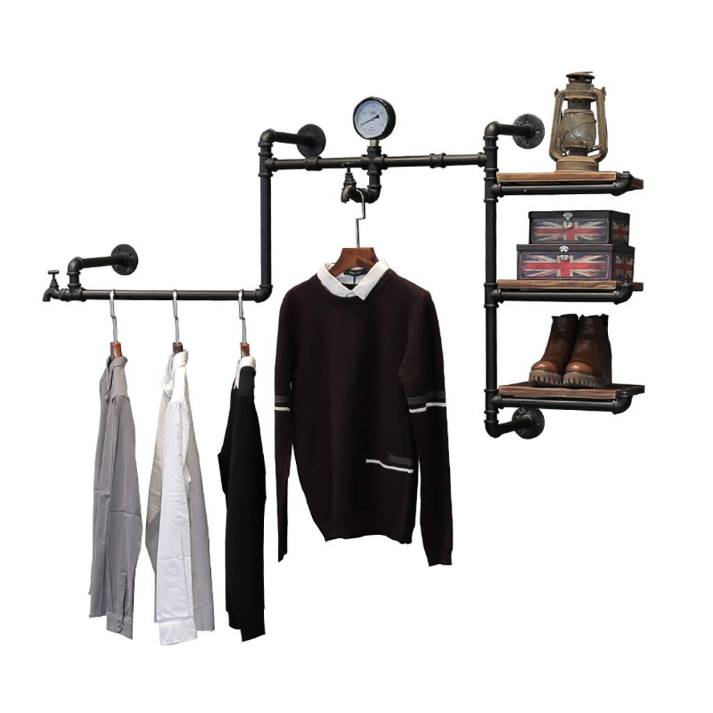 YNBSHGAA Multipurpose Floating Shelves, Industrial Wall Coat Rack, Commercial Iron Display Rack, Wall Shelf Hanging Shelves Decoration