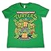 Produktbild Offizielles Lizenzprodukt TMNT Group Unisex Kinder T Shirts - Grün 5/6 Jahre