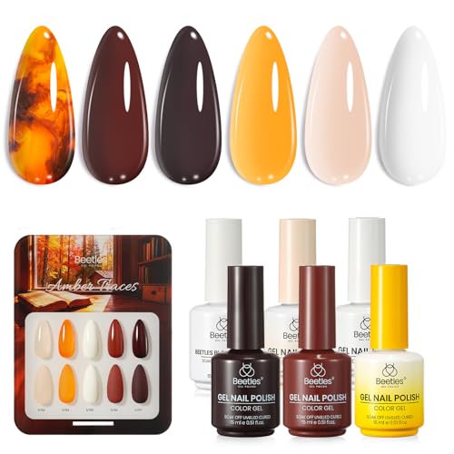 Beetles Blooming Gel Polish Set - Amber Traces 5 Colors Gel Polis...