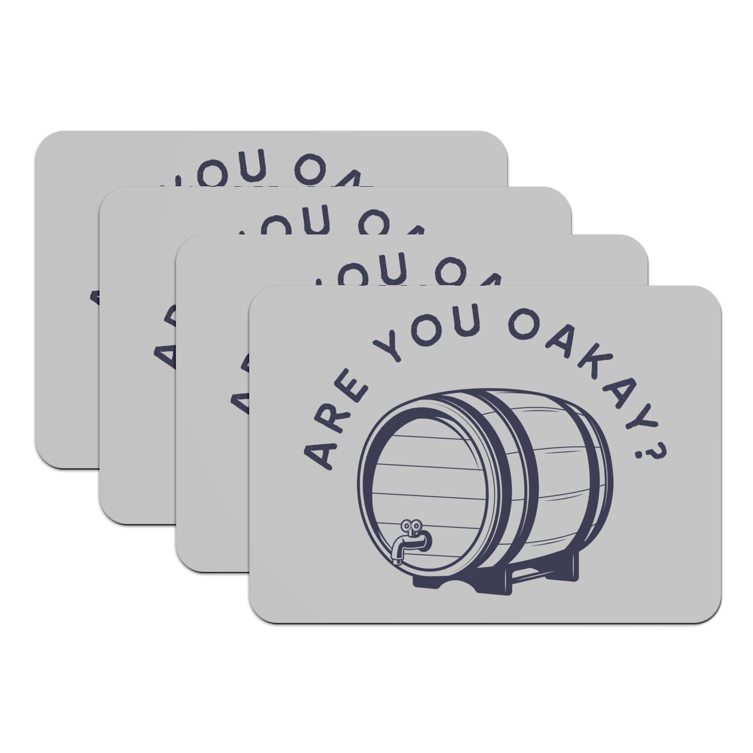 Lot de 4 sets de table en caoutchouc gris cadeau original pour amateurs de vin