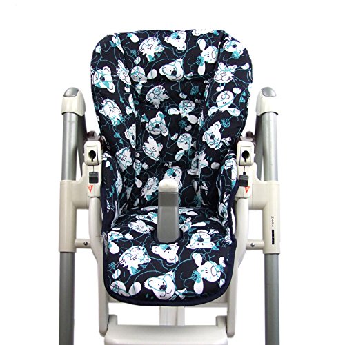 Housse de rechange Bambiniwelt - Compatible avec Peg Perego Prima Pappa-Diner Meliert (ours bleu)