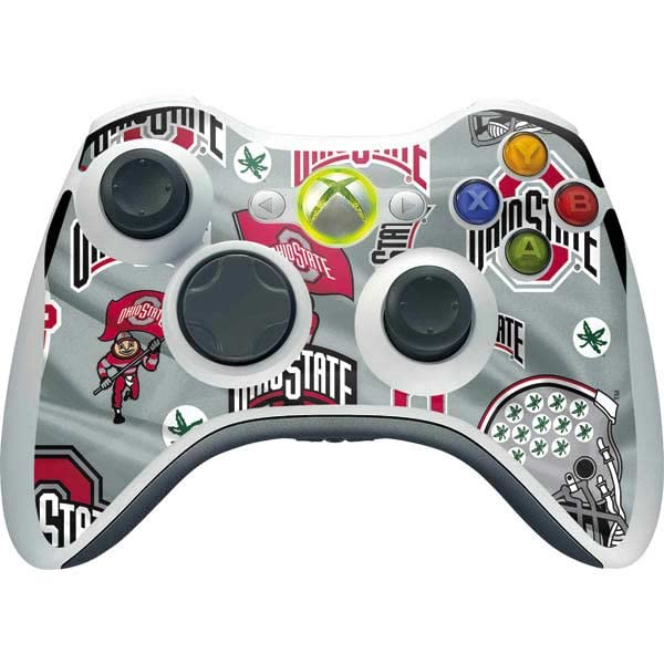 Skinit Decal Gaming Skin Compatible with Xbox 360 Wireless Controller - Officially Licensed Ohio State University Ohio State Pattern Design