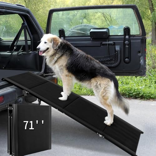 PRETYZOOM 71''x 20'' Dog Car Ramp for Truck, Folding Pet