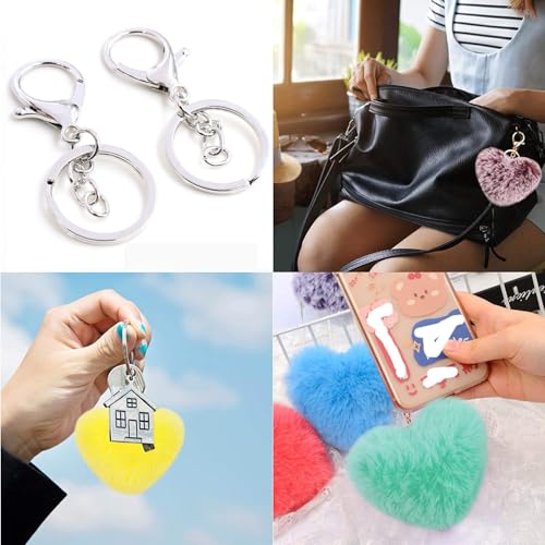 Porte-clés colorés en forme de cœur BetterJonny lot de 72 pièces pour création bricolage - 5