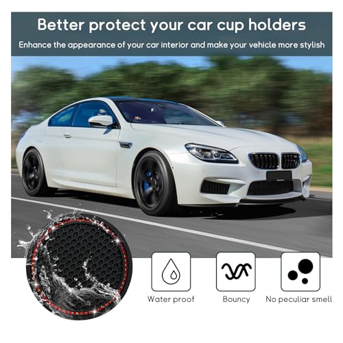 Portavasos para carro Dickno con 4 piezas brillantes miniatura 4