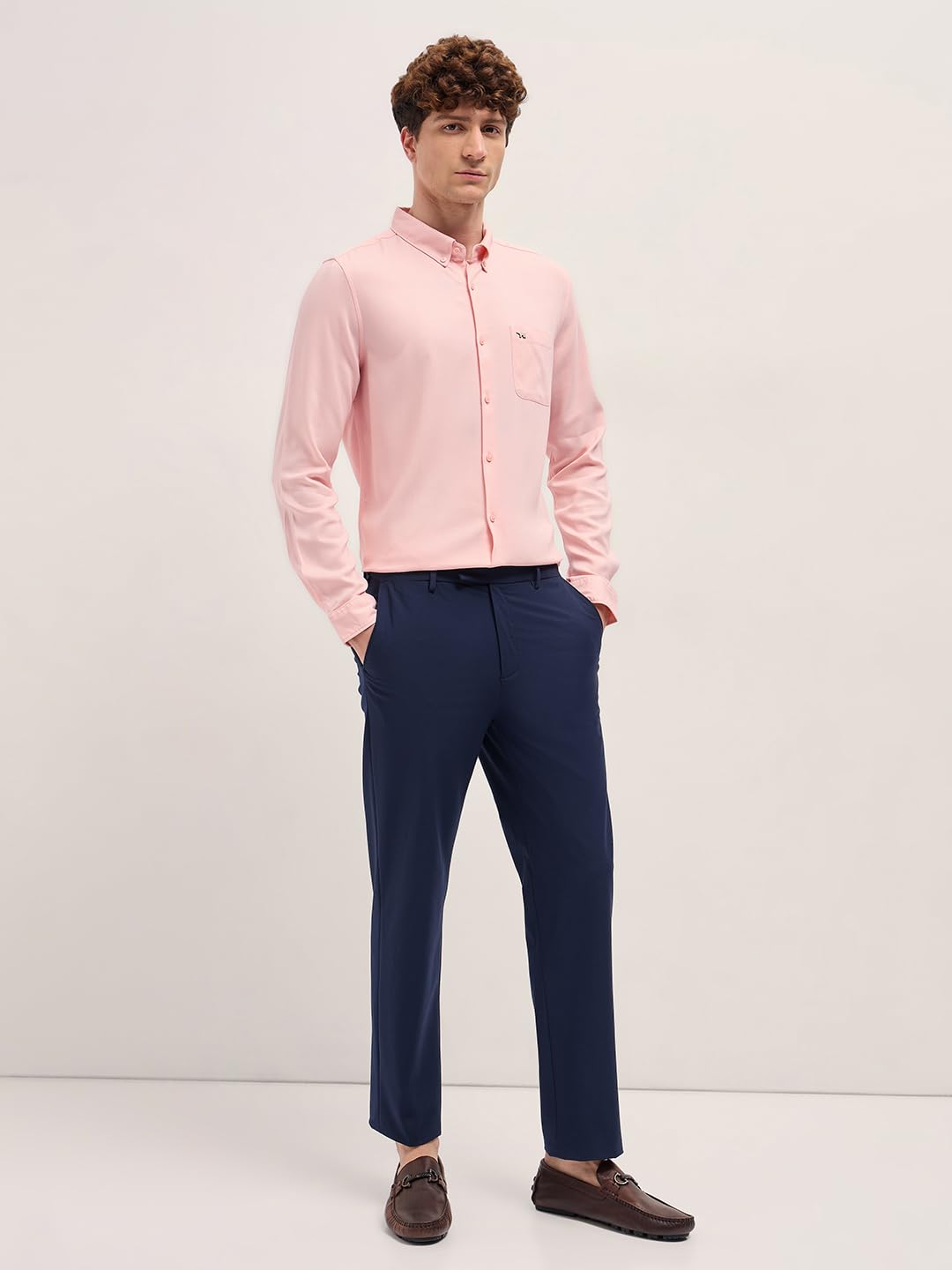 THE BEAR HOUSE Men's Solid Slim Fit Shirt 2