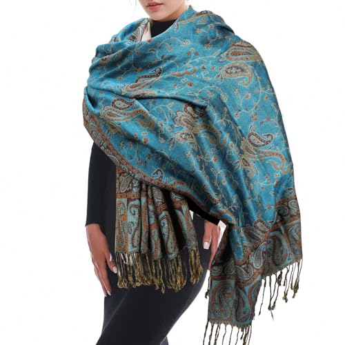 InfiniZer Women Pashmina Shawls and Wraps Scarf,Cashew Flowe