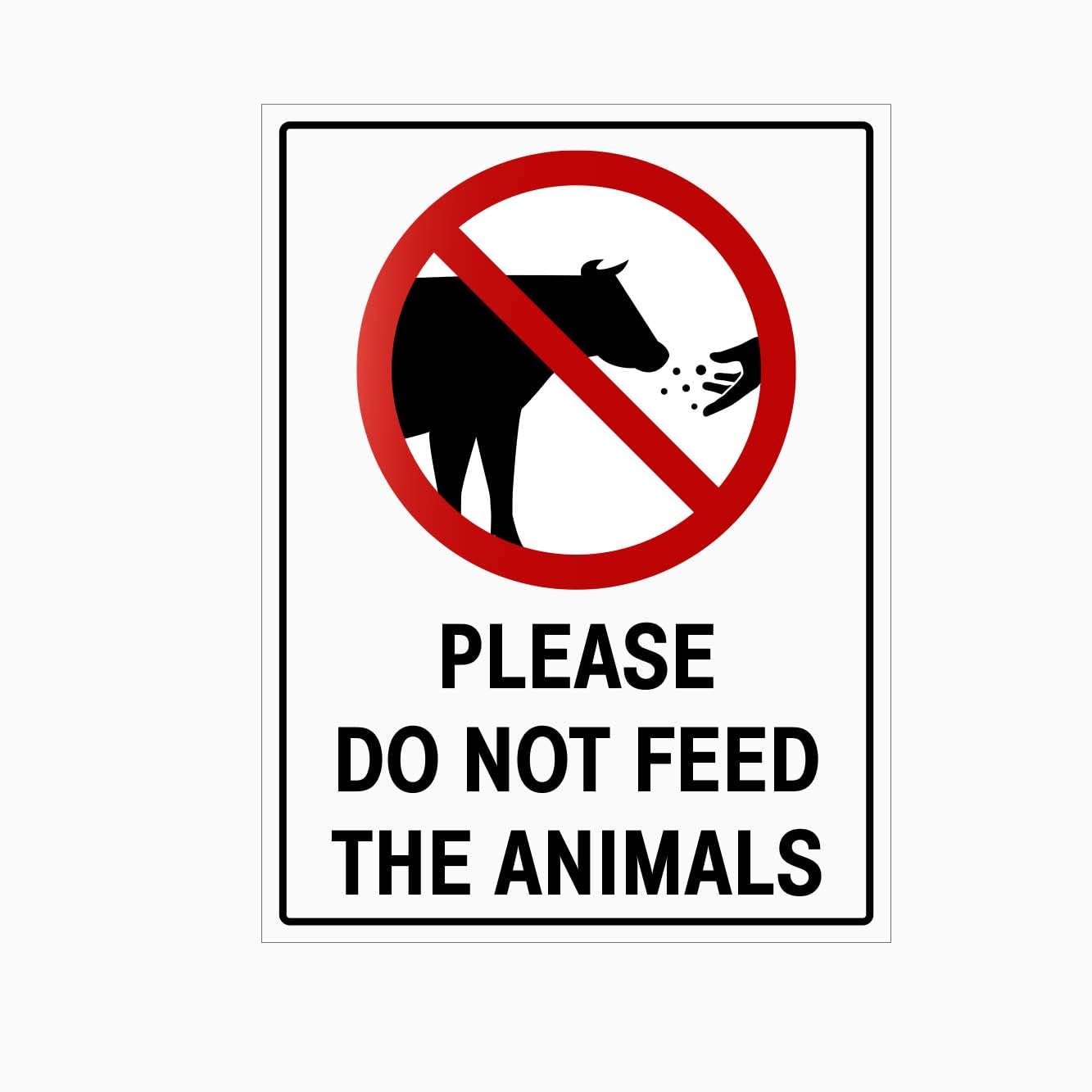 PLEASE DO NOT FEED THE ANIMALS Sign, 12x8 Metal Tin Sign, ban on feeding animals in public and farm areas.