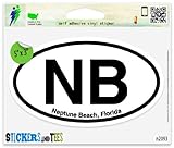 NB Neptune Beach Florida Oval Car Sticker Indoor Outdoor 5' x 3'