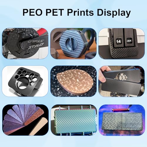 ideaformer double sided textured peo pet spring steel plate 310x310mmdiamond peocarbon fiber pet build plate for artillery sidewinder x1 x2 for creality cr-10 cr-10s for anet a8 plus for qidi plus 4