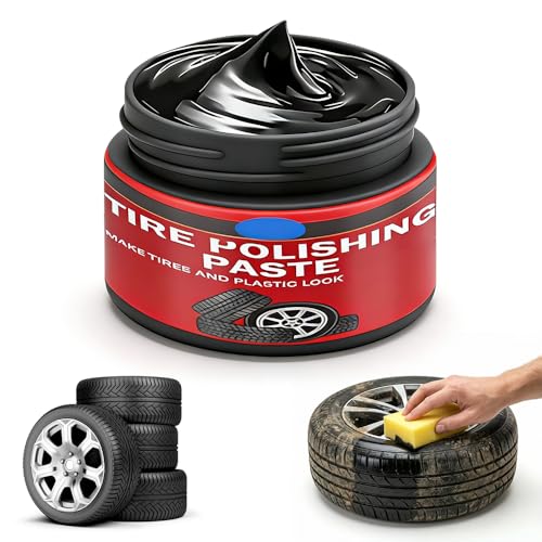 KAMOJI Car Tire Plastic Trim Renewal Paste 2026 New Rubber Plastic Car Polishing Balm Cream Wax Restores Shine Upgrade Premium Tire Coating Trim Restorer Prevents Cracking Easy Application (Black)