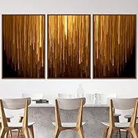 3 Piece Framed Canvas Wall Art Abstract Geometric Lights Mixed Media Modern Canvas Prints Home Artwork Decoration for Living Room,Bedroom - 16