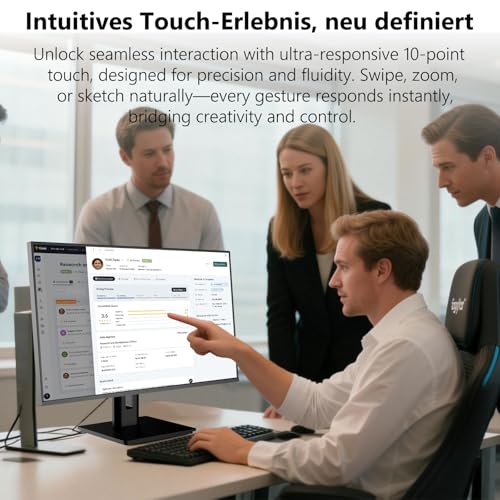 Image of 24 Inch Touchscreen Monitor, IPS FHD1920x1080P PC Display with Camera, HDMI VGA Port, 10-Point Touch Computer Monitor for Business & Gaming, VESA
