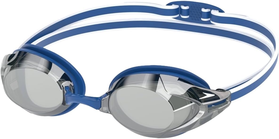 Speedo Vanquisher 3.0 Mirror Swim Goggles | Anti-Fog, UV Protection, Ocular 360 Lens, Hydrodynamic Racing Fit