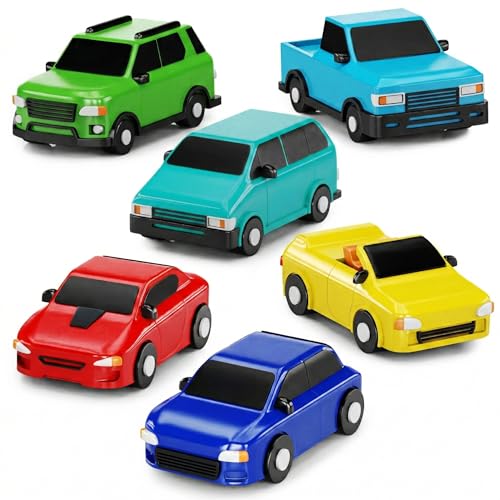 Tub Works Everyday Cars Watertight Baby Bath Toys 6 Pack | Sealed No Hole Bath Toys Design Keeps Moisture Out | Soft Squeezable & Floating Fun | Infant Baby & Toddler Bath Toys | Car Tub Toys