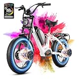 eAHora Luna Ⅱ Electric Bike for Adults, Dual Front and Rear Motor Peak 1500W Ebike with 48V20A Battery, 20"*4.0 Fat Tire Mountain Electric Bicycle, 33MPH/7 Speed/Full Suspension All-Terrain E-Bike