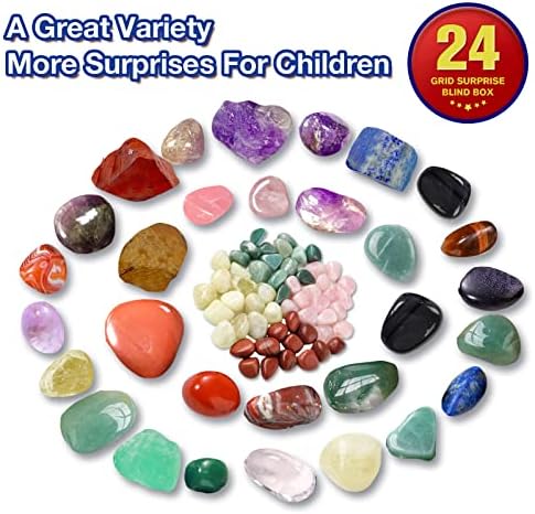 Loozykit Crystal Advent Calendar 2022, Christmas Healing Crystal Surprise Blind Box, 24 Days Christmas Countdown Calendar, Polished Stones Xmas Advent Calendar for Kids Girls Boys(#1)