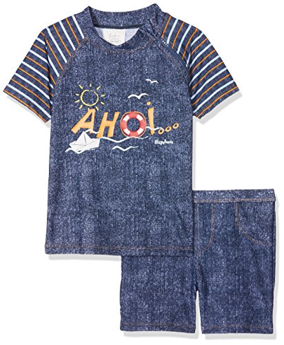 Maillot de bain anti-UV garçon Playshoes AHOI short et t-shirt bleu
