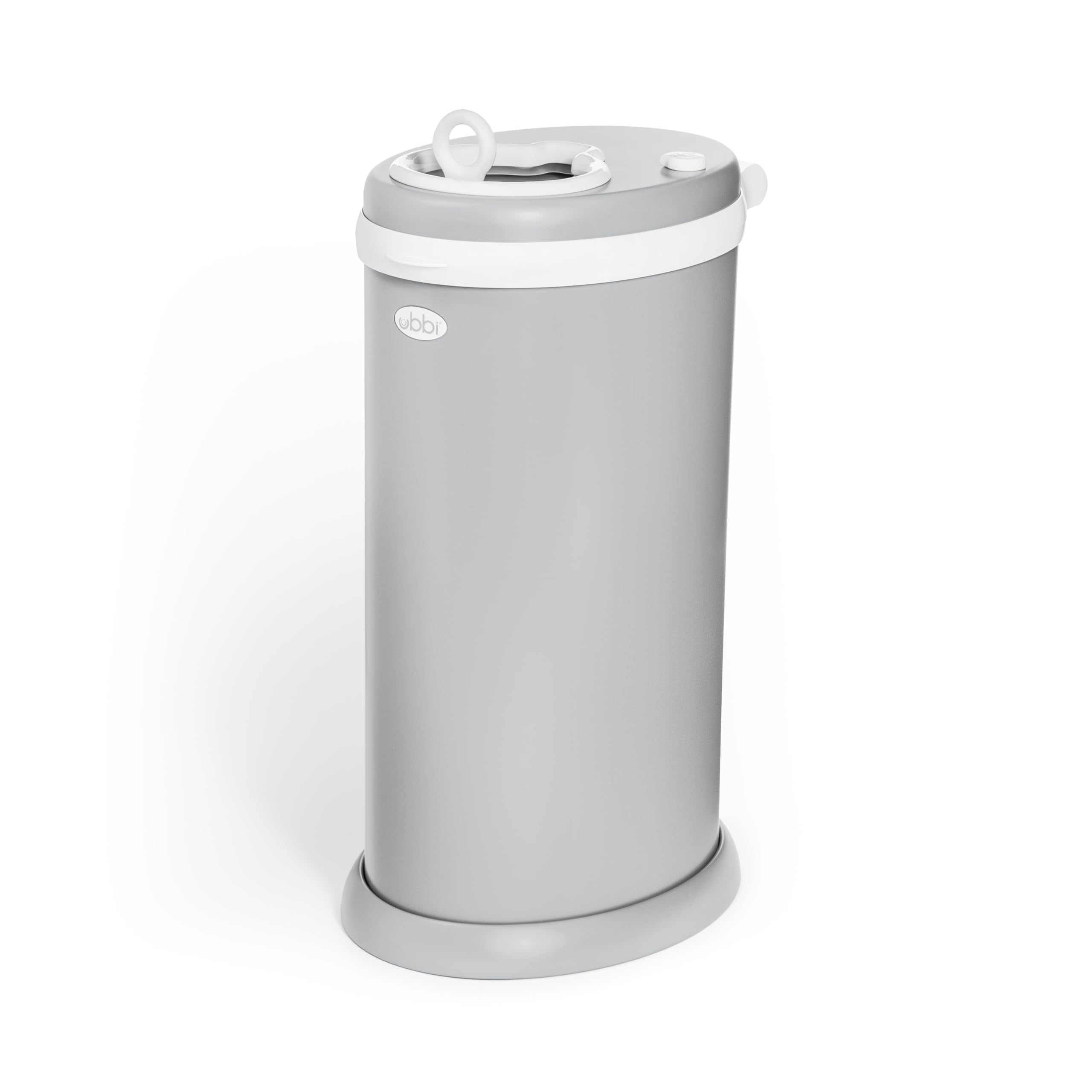 Ubbi Secchio per pannolini in acciaio inox, con chiusura anti-odore, non richiede sacchetto speciale, premiato, indispensabile per il registro, grigio opaco
