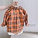 Toddler Flannel Shirt Jacket Plaid Long Sleeve Lapel Button-Down Shacket Jacket Kids Boys Girls (Orange, 2-3 Years)