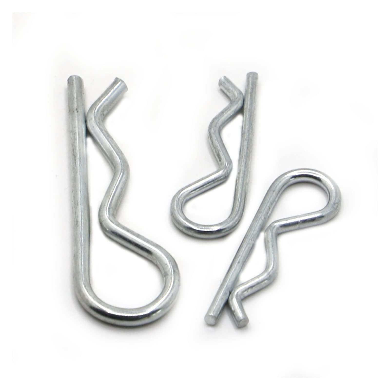 Perno a molla con apertura a R, Perno a molla a forma di R in acciaio zincato(M1.2x21 10pcs)