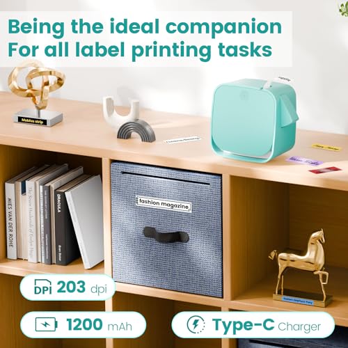 Image of Phomemo M960 Label Maker with Ribbon, Mini Bluetooth Label Printer, Portable, Monochrome, for Home, School, Office