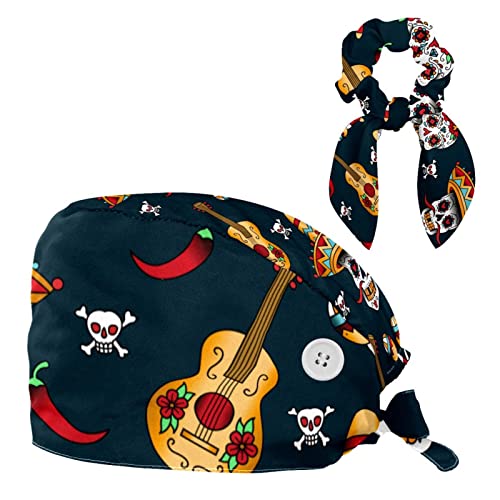 Chapeau de gommage mexicain en sucre et bonnet bouffant élastique taille unique