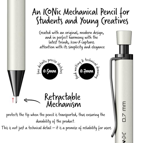 Image of Scrikss 0.7mm Mechanical Pencil | White | Icon-x