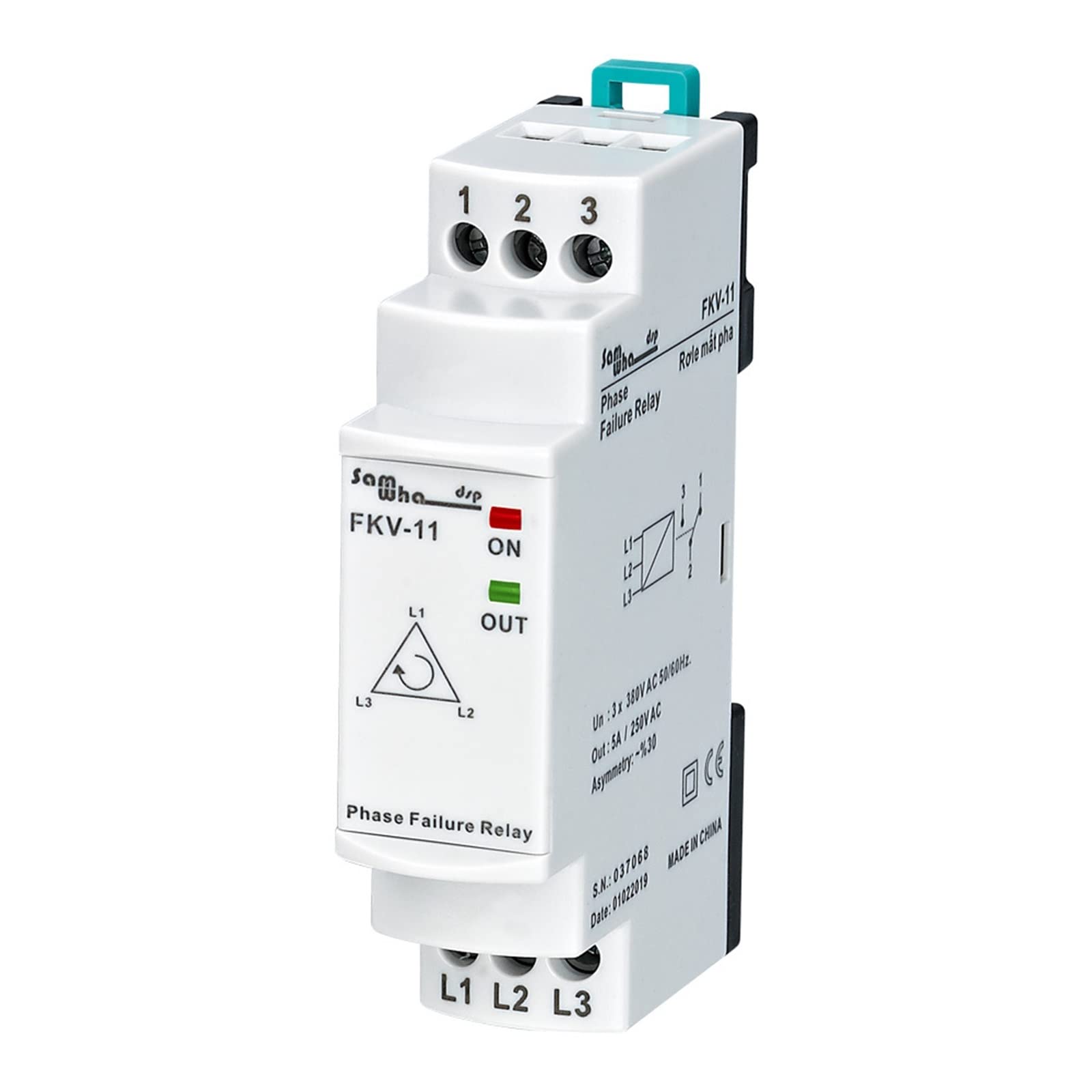 QEFHSVVZE FKV-11 3 * 380VAC Non-Neutual Three-Phase Phase Failure, Phase Asymmetry Relay