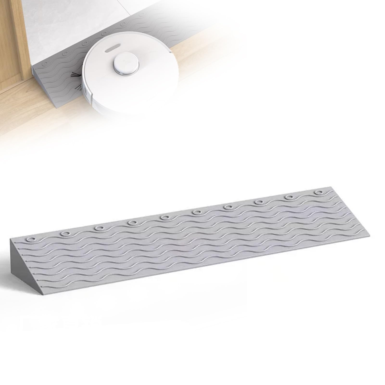 Rampa de Acceso de plástico Antideslizante para sillas de Ruedas, Recortable para Puertas, baños, garajes y supermercados (Roja, 99 x 10 x 4,5 cm) (Gris, 99 x 22 x 10 cm)