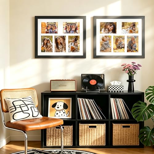 Image of DUENPY 10.5x13 Picture Frame 5-Opening 3.5x5 Collage Picture Frame Displays Five 3.5x5 inch Photos Collage Wall Decor Wall Hanging or Tabletop Black