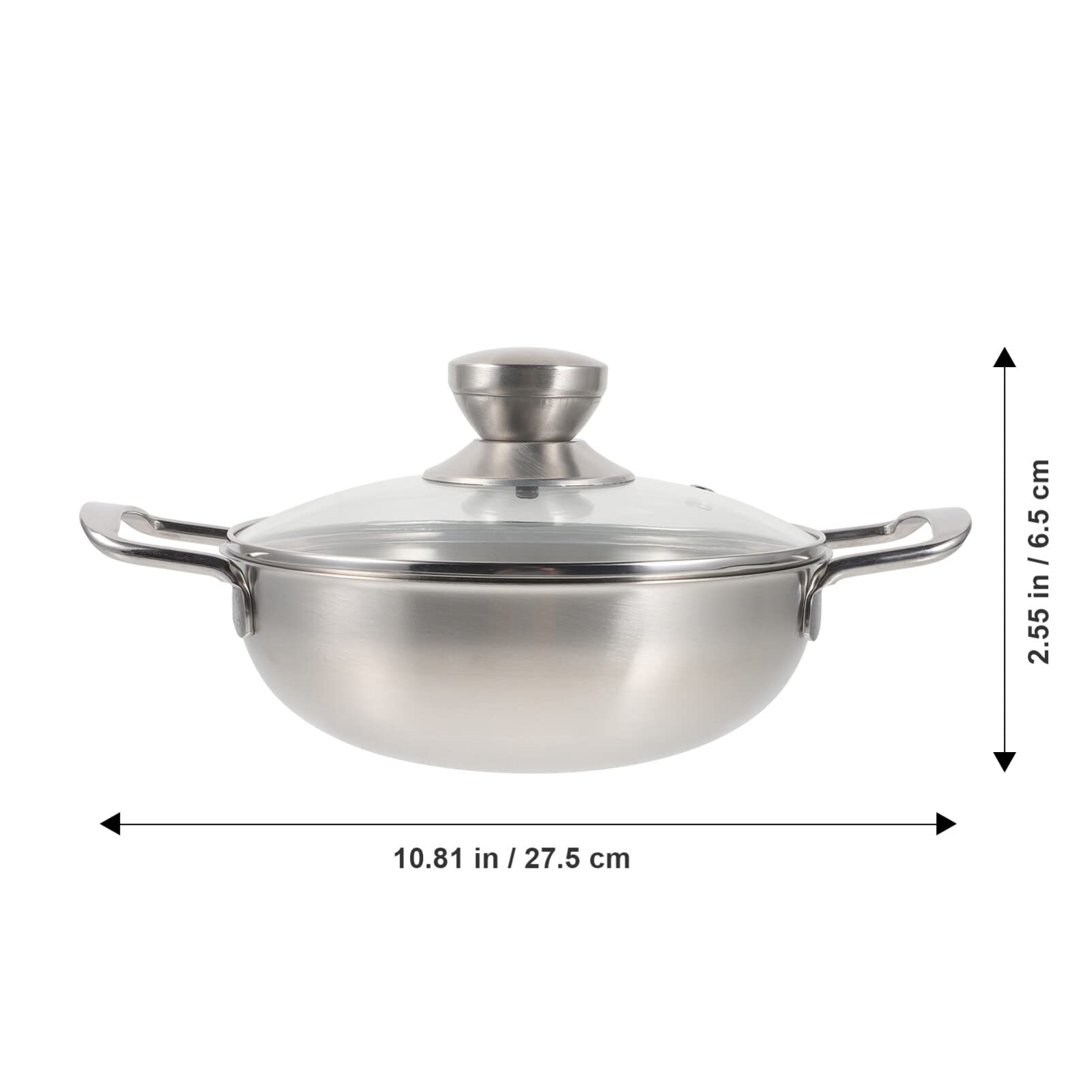 BESPORTBLE Small Cooking Pots Portable Outdoor Pot 18cm Stainless Steel Non-Stick Durable for Home Restaurant