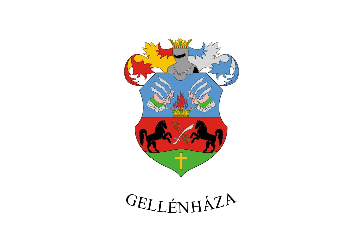 Drapeau Large Gellénháza aux finitions haut de gamme et couleurs vives
