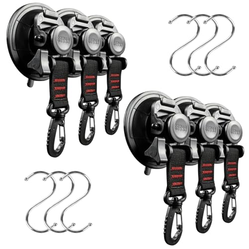 roseddy 吸盤 フック 強力 カーサイドタープ 吸盤 キャンプ タープ 吸盤 直径9cm 耐荷重 30kg 吸盤フック 超強力 タープ用 吸盤フック 車 タープ 連結 カー サイドオーニング 車 連結用 きゅうばん ふっく カーサイド テント 取付 強力吸盤フック タープ きゅうばん 大型 吸盤 強力フック 壁掛けフック ブラック 4個入り JP-XP6-NEW