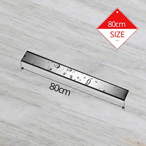 Jwyq 304 Stainless Steel Shower Floor Deodorization Type Drain Linear Floor Drain insert tile 60/80/100/120cm (Color : 800x68x55mm)