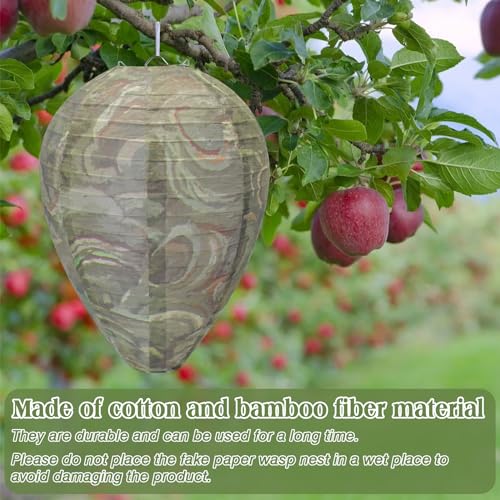 Halatool 2 Pcs Hanging Fake Wasp Nest Outdoor Fake Hornets Nest Decor for Home and Garden( Camouflage )