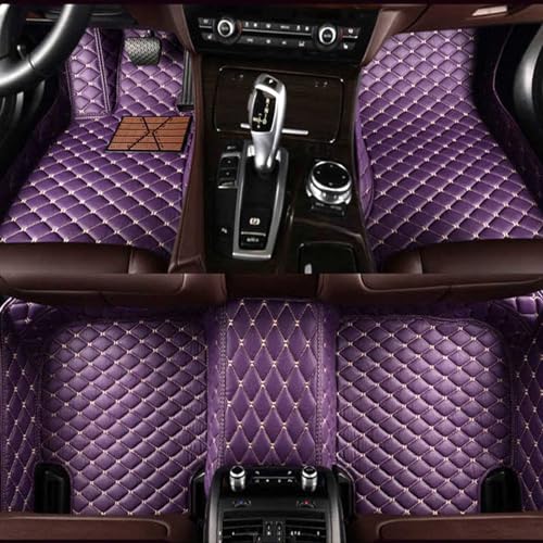 フロアマット に適用 トヨタ ハイエース 200系HIACE H16.8? 3Dカーマット カスタム車のフロアマット 車種専用設計 レザーフロアマット 防水 滑り防止 耐汚れカーマット 取付簡単 保護パーツ カー用品(右ハンドル) (Color : 紫)