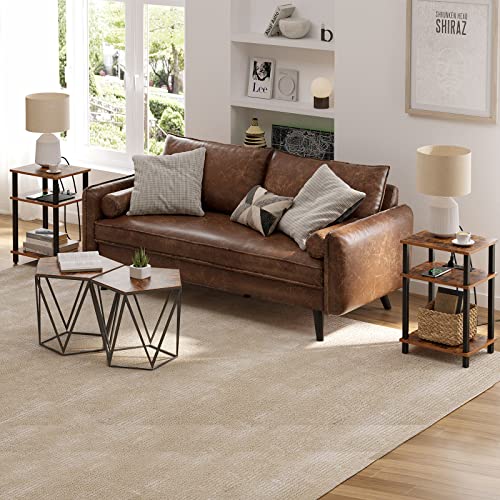 Tutotak End Table With Charging Station, Side Table With Usb Ports And Outlets, Nightstand, 3-Tier Storage Shelf, Sofa Table For Small Space Tb01Bb042 #TOP3